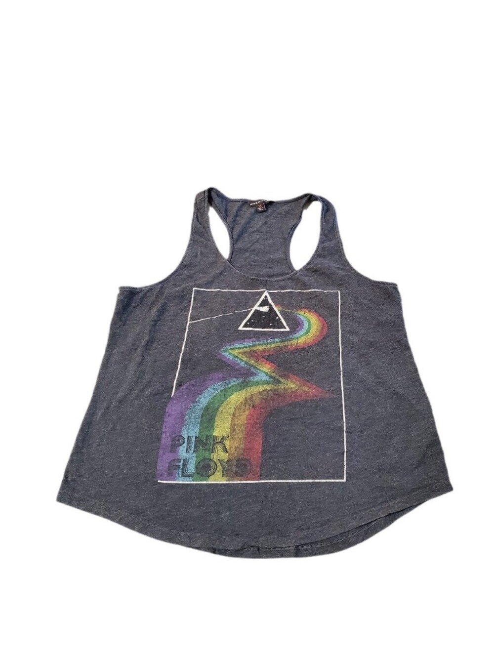Rock & Republic Women's Gray Pink Floyd Dark Side Of The Moon Tank Top XL